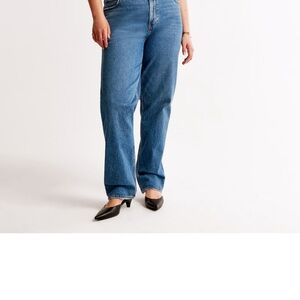 Abercrombie & Fitch Curve Love The 90s Straight Ultra High Rise Jean Size 34/18L